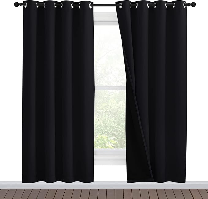 NICETOWN 100% Blackout Window Curtain Panels, Full Light Blocking Drapes by NICETOWN
