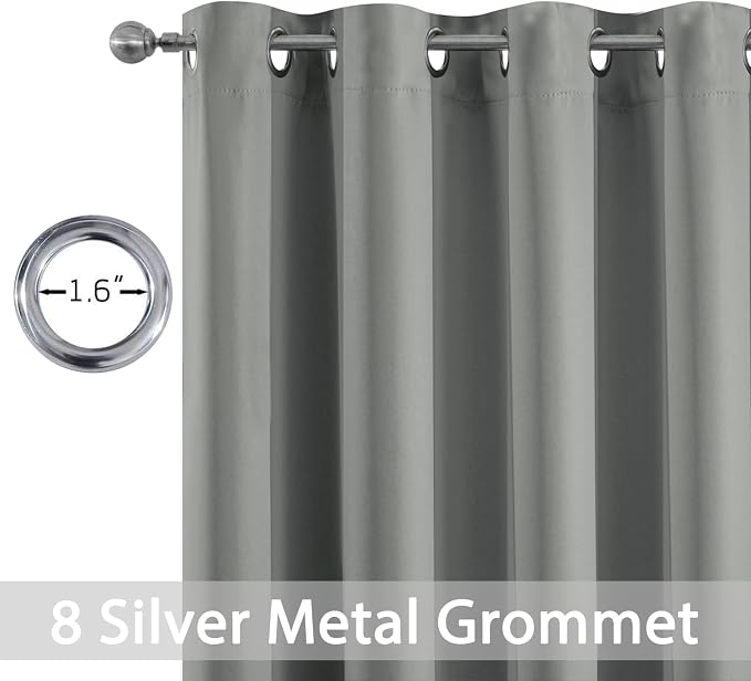 Yakamok Dove Grey Room Darkening Window Curtains 52x36 Inch - Image 2