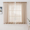 MIULEE 2 Panels Sheer Curtains for Living Room 54 X 54 Inches Brown | Sheer by MIULEE