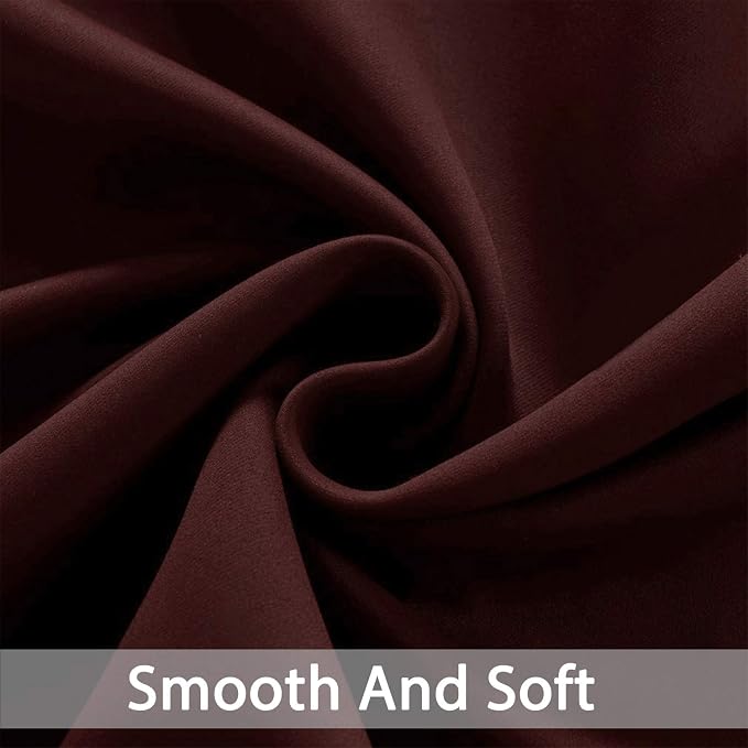Yakamok Room Darkening Curtains 52x72 inch Length Burgundy Red-Living Room | 2 - Image 4