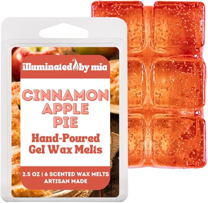 Cinnamon Trio Gel Wax Melts - Jelly Cubes for Wax Warmer, Reusable Mess Free 96 Hr Burn Time, Paraben Phthalate Free Melts, Includes Welcome Home, Cinnamon Sticks, Cinnamon Apple Pie