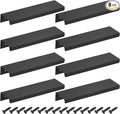 uxcell Cabinet Finger Edge Pull, 8pcs 120mm / 4.72" Aluminum Alloy Back Mount Hidden Cabinet Pulls Concealed Handle for Home Kitchen Drawer Cabinet, Black