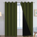 Yakamok Olive Green 100% Blackout Curtains 84 Inches Long 52" Wide 2 Panels | by Yakamok