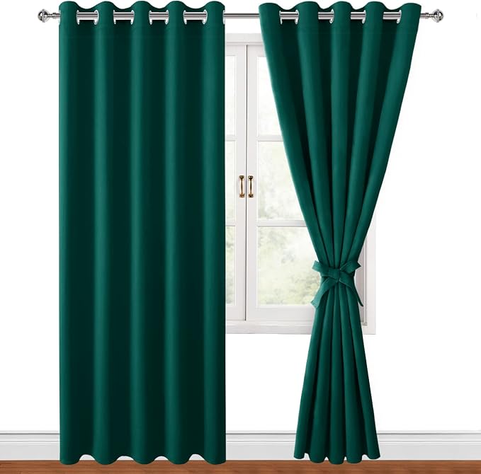 Blackout Curtains for Bedroom, 60 x 84 Inches Long, Hunter Green | Thermal - Image 8