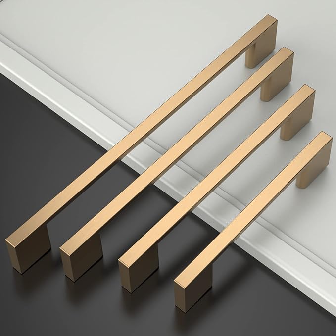 Asidrama 10 Pack 6.3 Inch(160mm) Champagne Bronze Kitchen Cabinet Handles, Cabinet Pulls Kitchen Cabinet Hardware for Cupboard Drawer Pulls