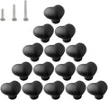 HUAMULAN 15PCS Semi Glossy Ceramic Knobs Heart Shape Cabinet Dresser Pulls Door Handles Cupboard Wardrobe Drawer,Semi Dull Black