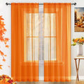 SpaceDresser Basic Rod Pocket Sheer Voile Window Curtain Panels White 1 Pair 2 by SpaceDresser