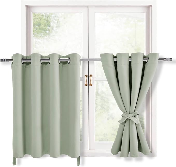 RV Blackout Curtains for Bedroom, 52 x 36 Inches Long Seafoam Green | Thermal by Hiasan