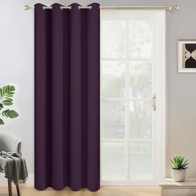 Yakamok Purple Room Darkening Curtains 84 inch Sliding Door Drapes | 1 by Yakamok