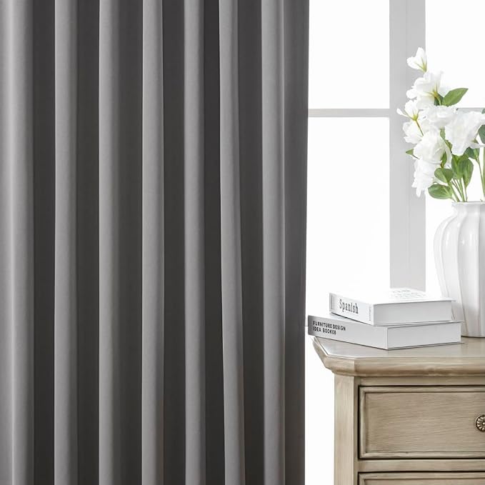Joydeco Blackout Curtains 84 Inch Length 2 Panels Set, Thermal Insulated Black - Image 5