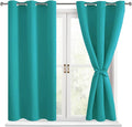 Blackout Curtains for Bedroom, Peacock Teal, 42 x 54 Inch, 2 Panels | Thermal by Hiasan
