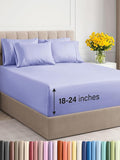 Extra Deep King Sheet Set - 6 Piece Breathable & Cooling Sheets - Hotel Luxury Bed Sheets Set - Easy & Secure Fit - Soft, Wrinkle Free & Comfy Sheets Set - Lavender Sheet Set with Extra Deep Pockets
