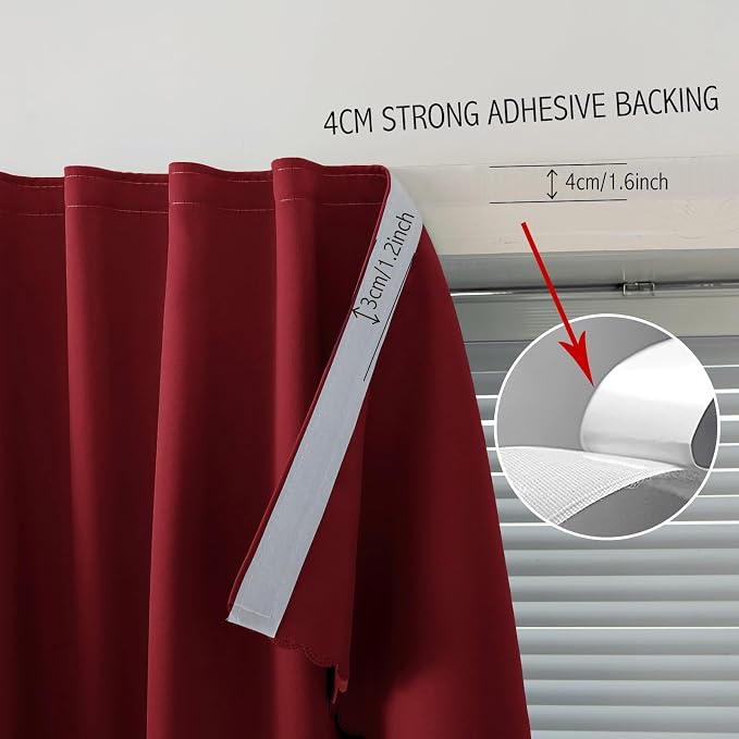 Self Adhesive Curtains, Stick Curtain Blackout Shades Window Cover Curtains - Image 8