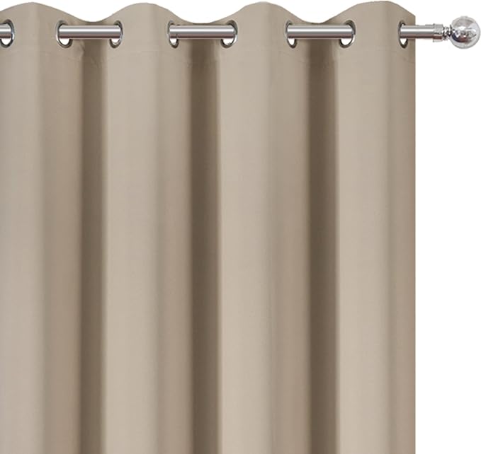 Khaki Thermal Blackout Curtains/52 x 72 Inch/Set of 2 Panels Room Darkening - Image 6