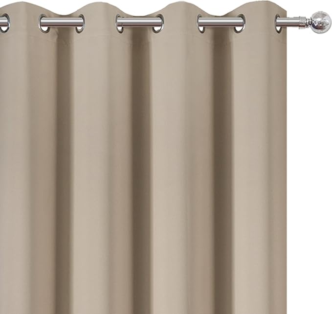 Blackout Curtains 66 x 95 inch/Khaki Curtains Set of 2 Panels/Thermal Insulated - Image 6
