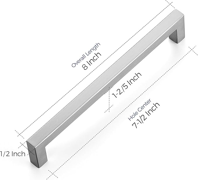 Ravinte 3 Pack Stainless Steel Kitchen Cabinet Handles Brushed Nickel Cabinet Pulls Kitchen Drawer Handles Sleek Dresser Drawer Pulls with 7-1/2 inch Hole Center Satin Nickel Cabinet Hardware