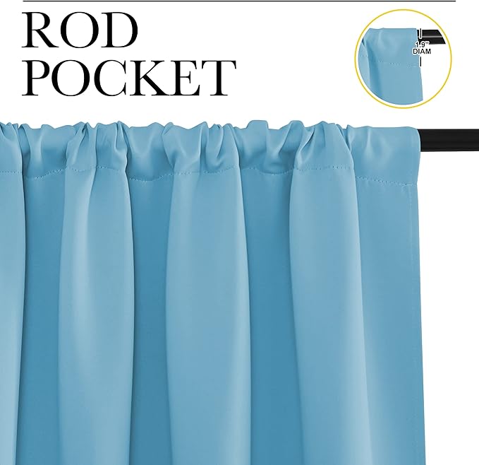 NICETOWN 2 Panels Blackout Curtains, Rod Pocket Thermal Insulated Drapess - Image 2
