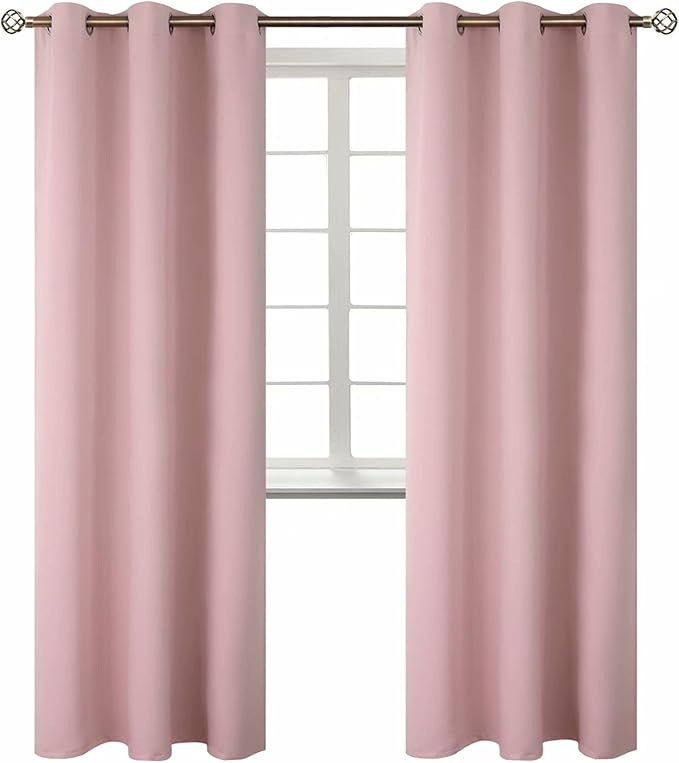 BGment Room Darkening Curtains 84 Inches Long - Grommet Thermal Insulated Drapes Window Treatment Curtains for Bedroom, 2 Panels, 42 x 84 Inch, Baby Pink