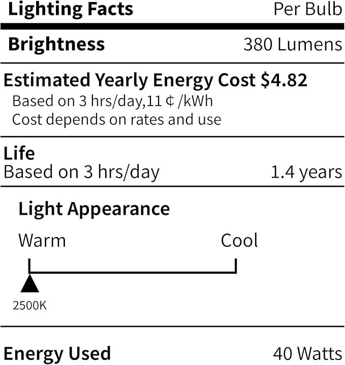 12-Pack E12 Candle Light Bulbs 40W Warm White 2500K, 380 Lumen Dimmable Chandelier Light Bulbs for Ceiling Fan, Pendants or Outdoor, CA10 Clear Candelabra Base Bulbs