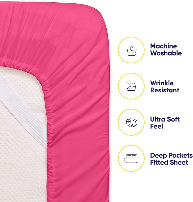 King Size Bed Sheets - 6 Piece 1500 Supreme Collection Fine Brushed Microfiber Deep Pocket King Sheet Set Bedding - 2 Extra Pillow Cases, Great Value, King, Fuschia