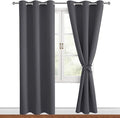 Grommet Blackout Curtains for Bedroom 38 x 84 Inches Long Dark Grey | Thermal by Hiasan