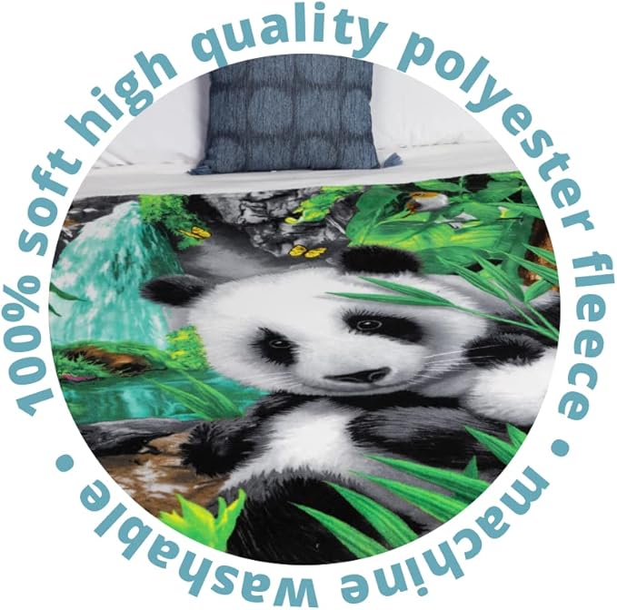 Dawhud Direct Precious Pandas Fleece Blanket for Bed, 50" x 60" Panda Fleece Throw Blanket for Women, Men and Kids - Super Soft Plush Panda Blanket Throw