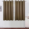 Blackout Curtains 66 x 54 Inch Long Brown Curtains Set of 2 Panels Room by Lemomo