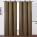 Brown Thermal Blackout Curtains/42 x 84 Inch/Set of 2 Panels Room Darkening by Lemomo