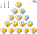 HUAMULAN 15PCS Glossy Ceramic Knobs Button Round Mushroom Cabinet Dresser Vintage Pulls Door Handles Cupboard Wardrobe Drawer, Dia. 1.5 inch 38mm