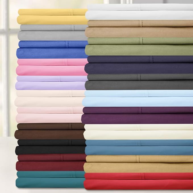 Sweet Home Collection 6 Piece 1500 Supreme Collection Brushed Microfiber Deep Pocket Sheet Set-2 Extra Pillow Cases, Great Value, Split King, Brown