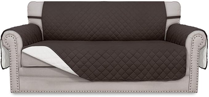 Easy-Going Reversible Couch Cover, 2 Cushion Sofa, Chocolate/Ivory | Oversized by Easy-Going