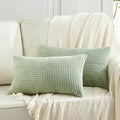 Fancy Homi 2 Packs Sage Green Lumbar Decorative Throw Pillow Covers 12x20 Inch by Fancy+Homi