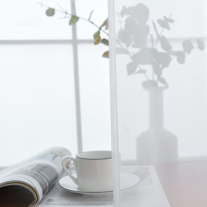 SpaceDresser Sheer Voile Window Treatment Rod Pocket Curtain Panels - Image 4