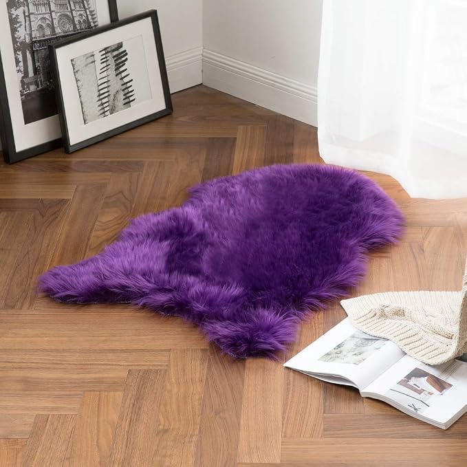 MIULEE Fluffy Area Rug 2x3 ft Faux Fur Sheepskin Rug - Image 4