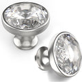Asidrama 10 Pack Satin Nickel Kitchen Cabinet Knobs - Clear Crystal Drawer Knobs for Dresser Drawers