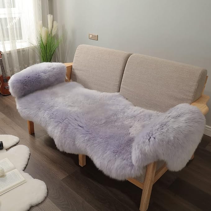 LLB Genuine Sheepskin Area Rug Wool Rug Fur Carpet Fluffy Shaggy Fur Rug - Image 4