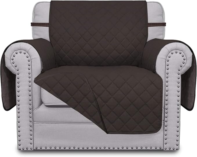 Easy-Going Reversible Couch Cover, Small Chair, Chocolate/Chocolate | Machine by Easy-Going