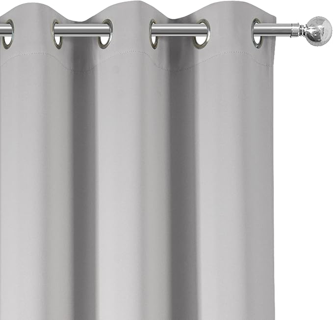 Blackout Curtains 38 x 84 inch/Light Grey Curtains Set of 2 Panels/Thermal - Image 7