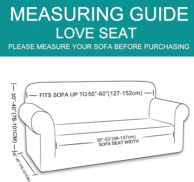 U-NICE HOME Loveseat Cover Stretch Couch Cover Sofa Slipcover, 1-Piece Sofa - Image 6