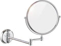 Wall Mounted Makeup Mirror, 3X Wall Mounted Magnifying Mirror Adjustable Height Double-Sided Mirrors for Bathroom Vanity,8 Inch Extendable Bathroom Mirror for Shaving 8 inches