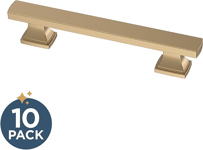 FRANKLIN BRASS Tiered Foot (10-Pack) Cabinet Handles 3-3/4" Hole Center Pulls | Champagne Bronze Hardware Kitchen Door, Drawers, Dressers, Furniture P49573C-CZ-B