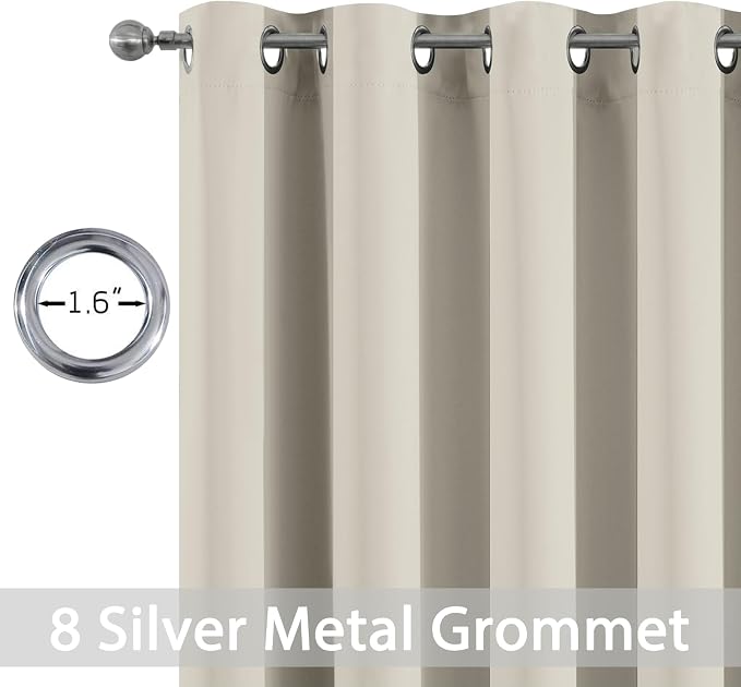 Yakamok Room Darkening Curtains 52x96 inch Length Stone-Living Room | 2 panels - Image 2