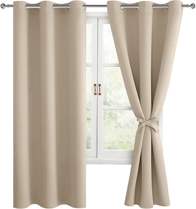 Blackout Curtains for Bedroom and Living Room, 42 x 72 Inch | Light Blocking by Hiasan