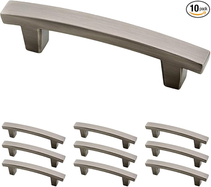 Franklin Brass Pierce (10-Pack) Cabinet Handles 3' Hole Center Heirloom Silver Kitchen Drawer Pulls Dresser, Furniture Hardware P29519K-904-B