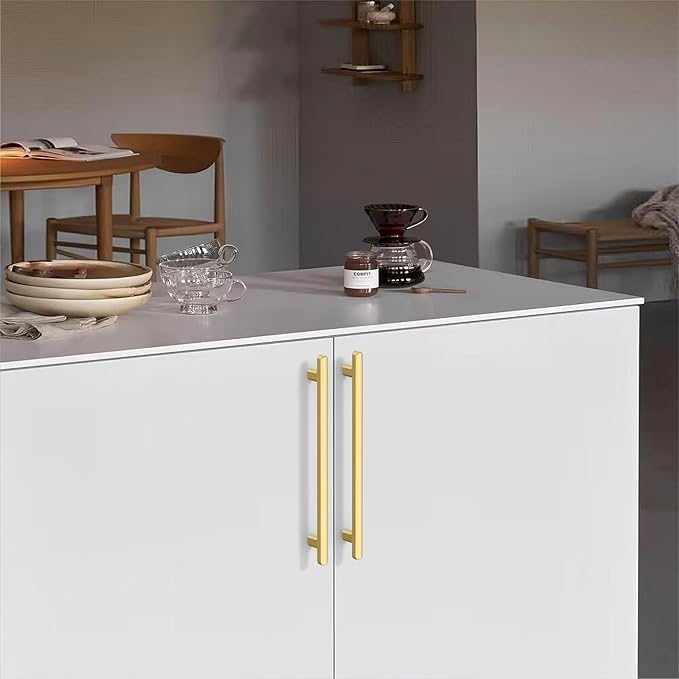 10 Pack 7.5 Inch(192mm) Kitchen Cabinet Handles Brushed Gold Cabinet Pulls Kitchen Cabinet Hardware Drawer Pulls for Cupboard Wardrobe