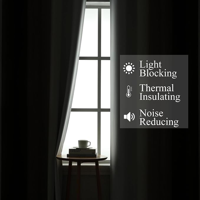 Brown and Greyish White Blackout Curtains 52x108 2 Panels | Ombre Curtains - Image 3