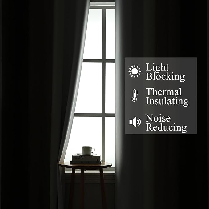 Brown and Greyish White Blackout Curtains 52Wx90L 2 Panels | Ombre Curtains - Image 3