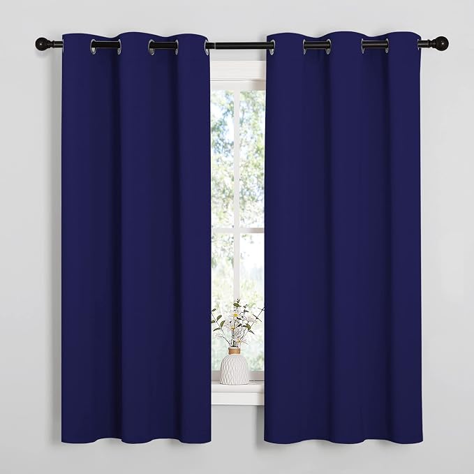NICETOWN Navy Blue Blackout Curtains 68 inches Length by NICETOWN