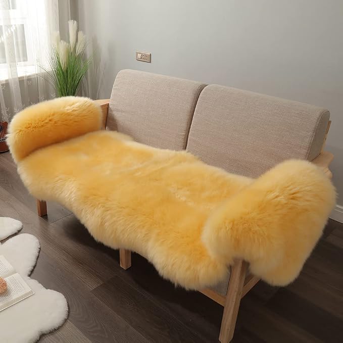 LLB Genuine Sheepskin Area Rug Wool Rug Fur Carpet Fluffy Shaggy Fur Rug - Image 2