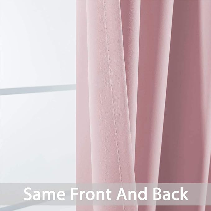 Yakamok Pink Room Darkening Curtains 84 inch Sliding Door Drapes | 1 Extra-wide - Image 5